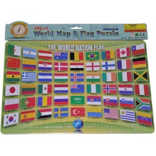 NEW 48 Pc JIGSAW World FLAGS Children Puzzle PRESCHOOL Educational Geography Toy Geography price