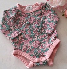 Organic Newborn (Size 0000) Baby Girl Romper Long Sleeve | Floral Pink & Green🌸 Baby Sleep Set price