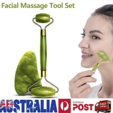 Natural Guasha Facial Jade Face Body Care Gua Sha Board Massager Tool Set AU Face Care Sets price