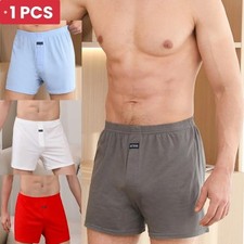 Mens Soft Cotton Boxer Briefs Casual Loose Cotton Shorts Breathable Underwear Men's Boxer price