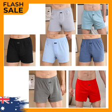 Mens Soft Cotton Boxer Briefs Casual Loose Cotton Shorts Breathable Underwear Men's Boxer price