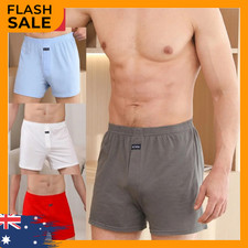 Mens Soft Cotton Boxer Briefs Casual Loose Cotton Shorts Breathable Underwear Men's Boxer price