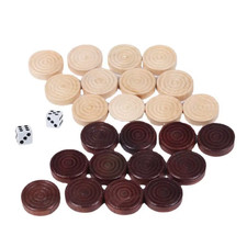 30Pcs/Set Wooden round Checkers Pieces for Backgammon Chess Game Accessories Backgammon price