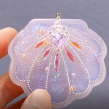 Shiny Glossy Geometry Seashell Ornament Silicone Epoxy Resin Mold DIY Keychain Geometry price