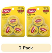 (2 pack) Carmex Classic Medicated Lip Balm Jars, Lip Moisturizer,(1 Pack of 3) Lip Care / Protectors price
