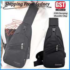 Men Chest Bag Shoulder Backpack Sling Cross Body Satchel Travel Outdoor USB Port Backpack (Outdoor) price