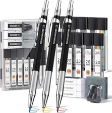 Four Candies 3PCS 2MM Mechanical Pencils with case, Artist Lead Pencil Metal ... Mechanical Pencil price