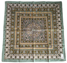 RARE Vtg Wasabi Dye Mingei Japanese Handkerchief Patterned Cotton Green 16.5" Shawl price