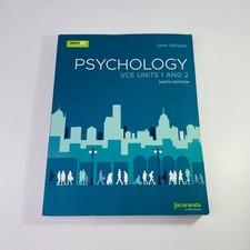 Jacaranda Psychology VCE Units 1 2 1&2 Ninth 9th Ed 9E John Grivas 9781119888215 YGS and LYS Books price