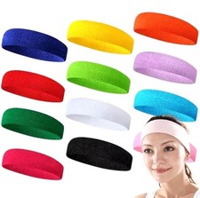 Headband Sweatbands Cotton Sweat Band Head Band for Tennis Badminton Sport Yoga Tennis & Badminton price
