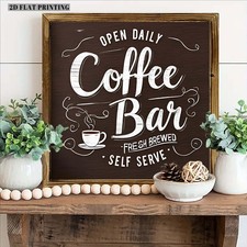 2D  Coffee Wooden Plaque Funny Wall Art Farmhouse Home Kitchen Office Decoration Wooden Wall Art price