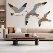 3PCS Wooden Seagull Wall Decor – Nautical Beach Coastal Wall Art Wooden Wall Art price