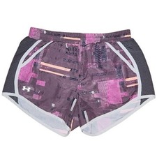 Under Armour Fly By Running Shorts Womens XS Purple Abstract Print HeatGear C37 Fitwear (Fitness Clothing) price
