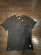 Nike Pro Combat Shirt Mens L Navy Blue Dri-FIT Compression Short Sleeve Stretch Fitwear (Fitness Clothing) price