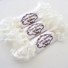 Seam Binding Ribbon-Scrunched Rayon Crinkled Ribbon - White-15 YARDS Bindings price