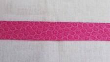 Cotton Bias binding-  Small swirls on hot pink 25mm, price per metre Bindings price