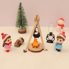 Miniature Camping Cooking Set Lamp for Micro Landscape Fairy Garden Festival Camping Set & Festival Package price