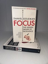 Focus + Emotional Intelligence By Daniel Goleman - Self-help Book Lot Paperbacks Attention & Intelligence Development Books price