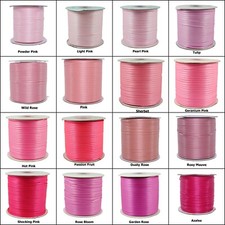 10yds ~~ 3mm Pink Azalea Tulip  Double Face Satin Ribbon 16 Colours U Pick YDS price