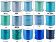 10yds~~3mm Blue Aqua Jade Navy Tropic Double Face Satin Ribbon 15 COLOURS U PICK YDS price