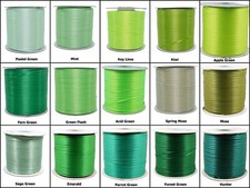 10yds ~~ 3mm Green Forest Green Hunter Double Face Satin Ribbon 15 Colours UPick YDS price