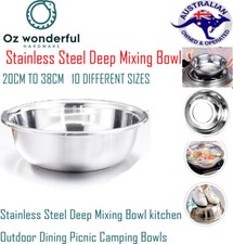 Stainless Steel Deep Mixing Bowl kitchen Outdoor Dining Picnic Camping Bowls Camping Kitchen price