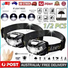 1/2x Super Bright USB Rechargeable Headlamp Waterproof LED Head Torch Headlight Headlamp price