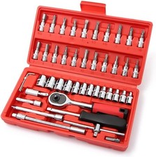 1/4" Socket Ratchet Wrench Set Kit Spanner External Torx Screwdriver Bit 46pcs Sockets price