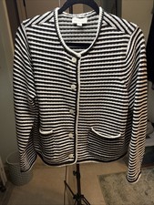 Free Assembly Women's Knit Pockets Black White Striped Cardigan 2XL Women's Sweater & Cardigan & Knitwear price