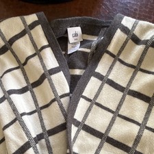 CAbi Studio Sweater Open Front Long Cardigan Check Beige/Gray Women's XS/S Women's Sweater & Cardigan & Knitwear price