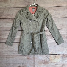 Fred Bare Trench Coat ~ Size 10 Girls ~ Silver Animal Print Jacket Belted Lined Girls' Trench Coat price