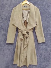 Girls On Film Womens Wrap Trench Coat Size 14 Khaki Draped Front Belted Jacket Girls' Trench Coat price