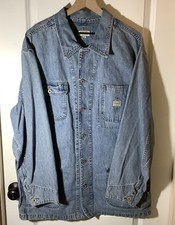 Vintage Guess Jeans Blue Denim Chore Jacket Men’s XL Button Front Workwear Men's Jacket price