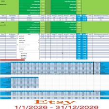 2026 ETSY Accounting Spreadsheet Business Software Include your email in order Accounting Software price