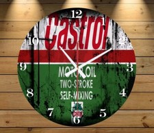 CASTROL MOTOR OIL Wall Clock 28cm Diameter. Two-Stroke. Motorcycle. Dad. Garage Motorcycle Motor Oil price