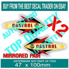 VINTAGE CASTROL DECAL STICKER X2 SUIT MOTOR OIL MOTO MOTORCYCLE DECALS STICKERS Motorcycle Motor Oil price