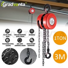1 Ton Block and Tackle 3M Chain Block Hoist Crane Pulley Garage Lifting Tool AU Chain Hoist price
