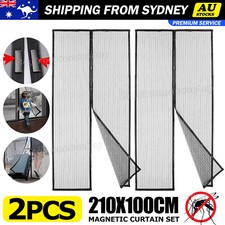 2 X SET Magnetic Door Mesh Black Fly Screen Magic Magna Mosquito Bug Curtain Curtain Set price