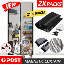 2 x SET Magnetic Door Mesh Black Fly Screen Magic Magna Mosquito Bug Curtain Curtain Set price