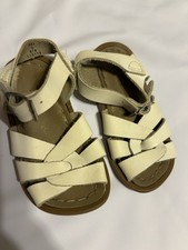 Toddler Girls Leather Sandals Salt Water Sun, Size 5 White Shoes Girls' Classic Shoes price