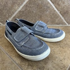 The Children’s Place Boys Size 3 Boat Shoes Shoes Hook Loop Strap Blue Denim EUC Boys' Boat Shoes price