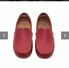 Millwood red leather slip on boys moccasins 33 Boat Shoe 2 AUS like new Boys' Boat Shoes price
