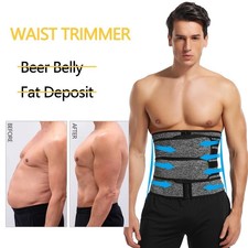 NEW Men Waist Trainer Corset Slimming Body Shaper Sauna Sweat Belt Girdle Black Men's Corset price