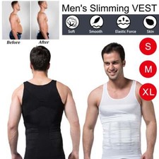Mens Slimming Body Shaper Underwear Black/White Corset Compression Vest S-XL Men's Corset price