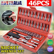 46pcs Socket Wrench Set CRV 1/4" Drive Metric Flexiable Extension Bar Truck Case Socket Set price
