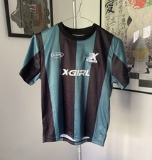 X-Girl Jersey Green Strip Top Size 12 Girls' Jersey price