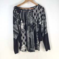 Jersey girl womens top size 18 black geometric long sleeve round neck 119667 Girls' Jersey price