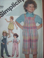 Vintage Simplicity Pattern 6309 Bubble Sunsuit and Overalls Size 4 UNCUT Girls' Jumpsuit and Dungarees price