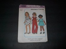 Simplicity Pattern 7990 Child's Dress or Jumper and Overalls  3, 4  Uncut Girls' Jumpsuit and Dungarees price