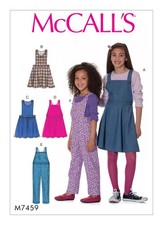 McCall's Sewing Pattern M7459 Girls Jumper and Overalls 6 Styles Sizes 3-6 UNCUT Girls' Jumpsuit and Dungarees price